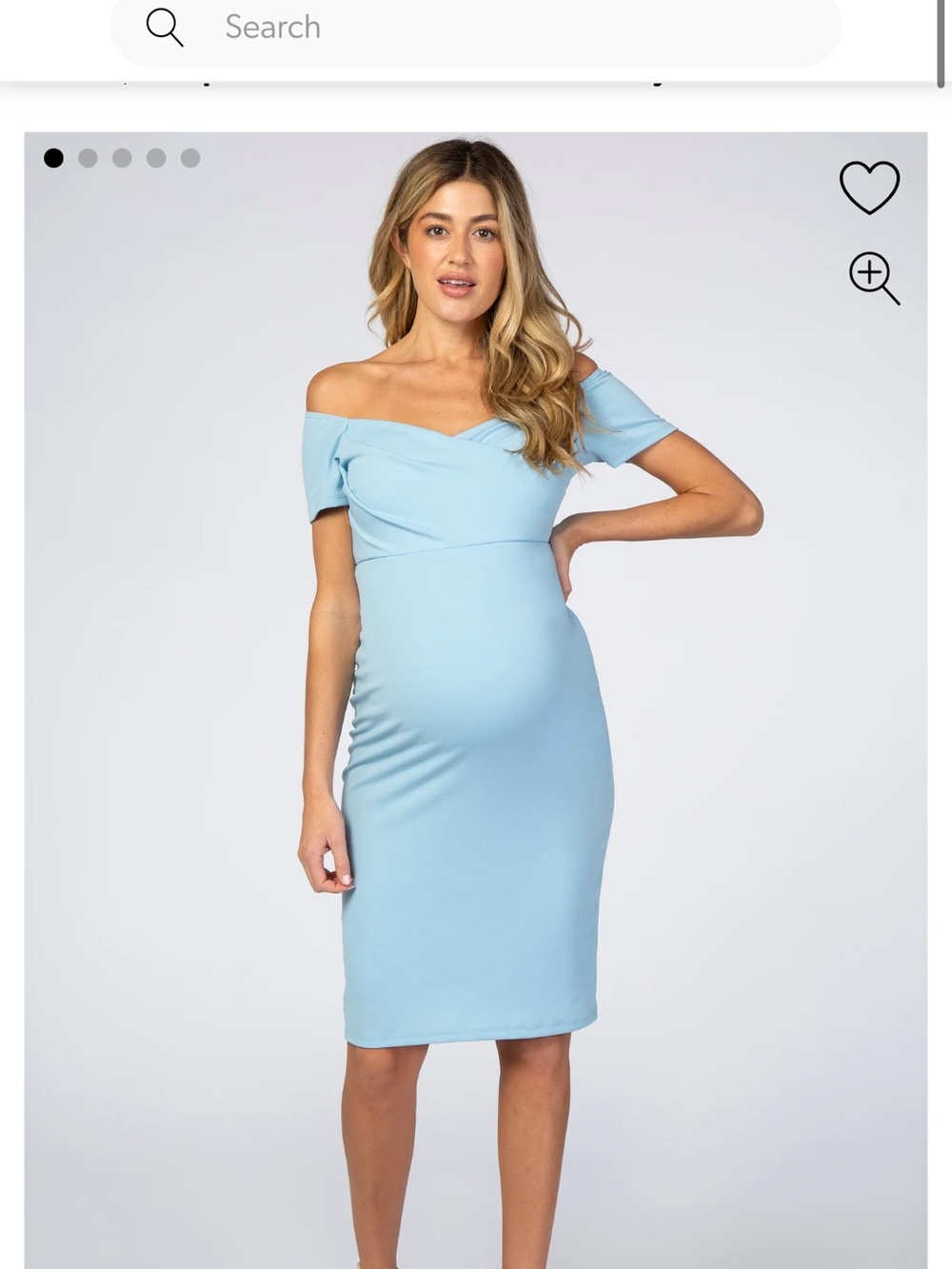Pinkblush One-Shoulder Maternity Dress in Light Blue
